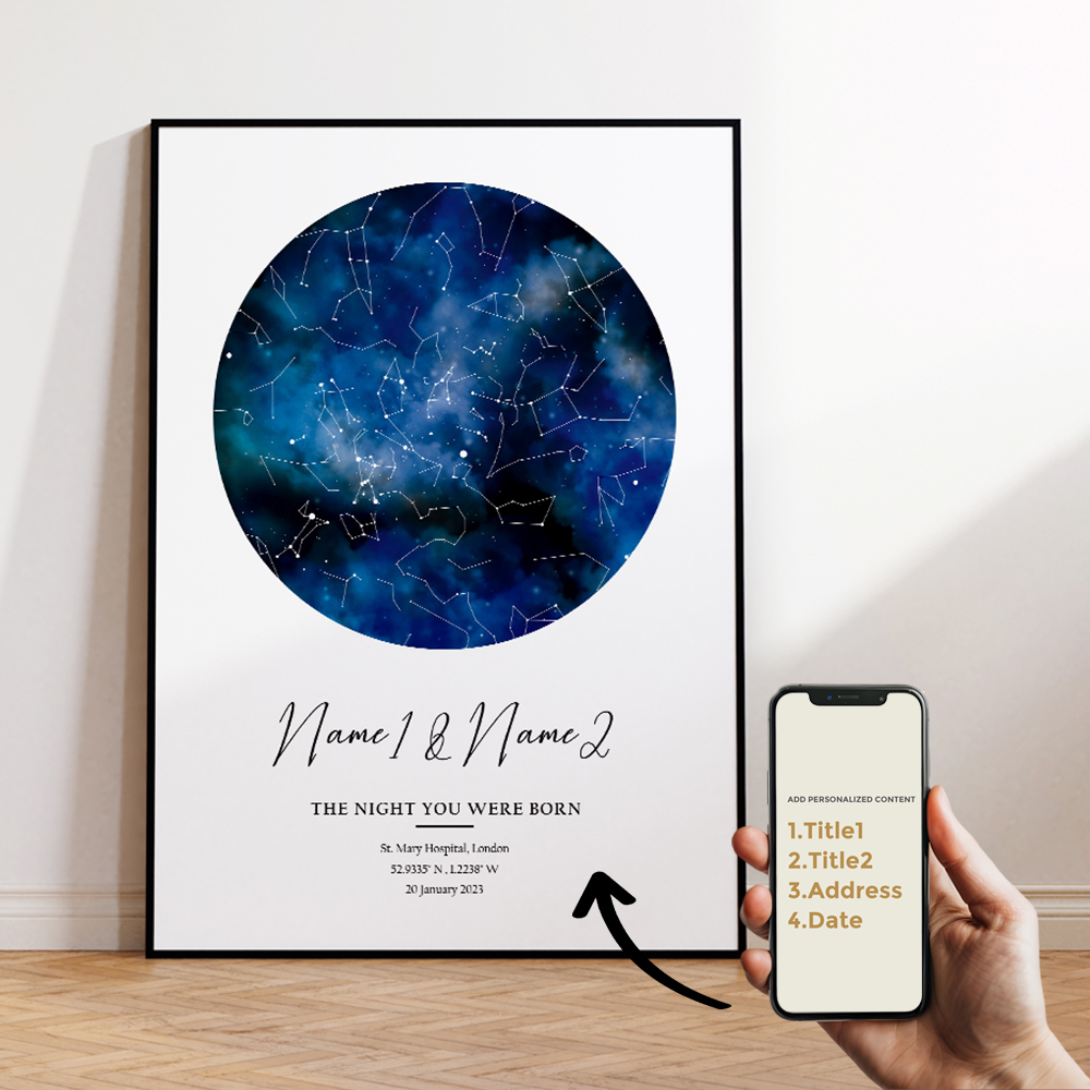Lukisan Kanvas Poster Cetak Ga - Star Map Poster ulasan dan harga
